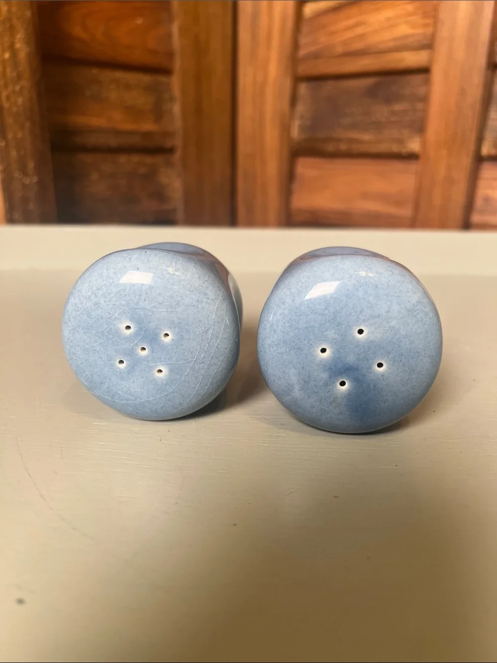 Ceramic Light Blue Salt and Pepper Shaker Set
